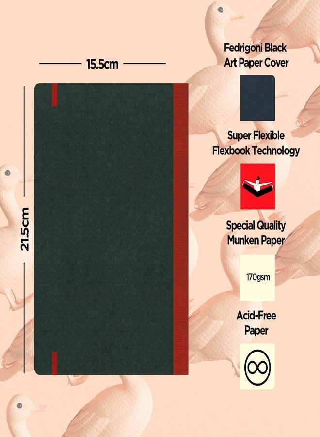 flexbook Sketchbook Red | Medium | 15,5x21,5cm | 96 pages | 170gsm Special Quality Munken Paper | Special Black Art Paper Cover | Elastic Band Closure | FSC Certified - Image 3